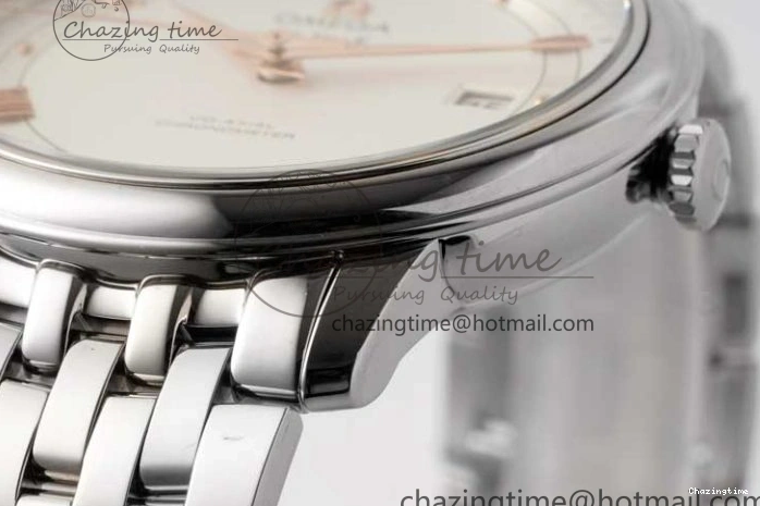 0107 Casual De Ville SS DIWF 1:1 Best Edition White Dial RG Markers on SS Bracelet MIYOTA 7847